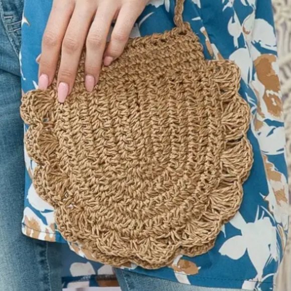 Caribbean Passport Mini Rattan NEW Long Strap Purse - Picture 6 of 7